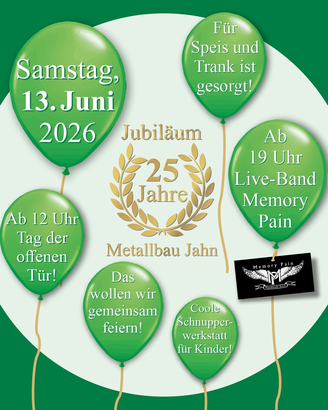 Flyer 25-jähriges Jubiläum Metallbau Jahn